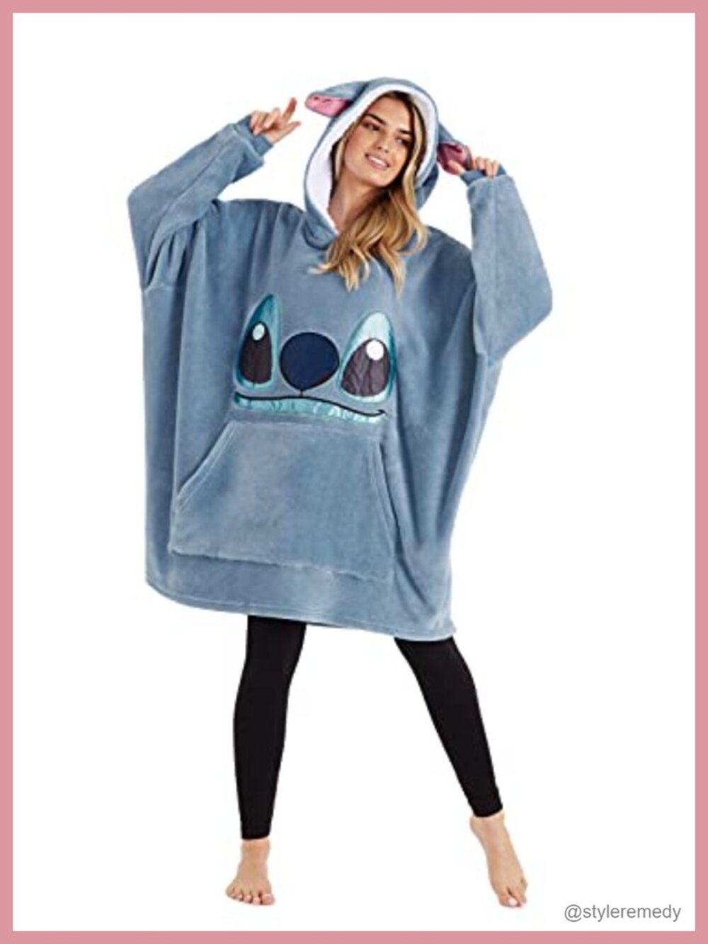 Oversized Fleece Hoodie Blanket with Sherpa-Lined Hood and Pocket